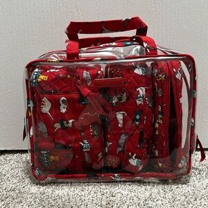 Vera Bradley Holiday Cat Cosmetics Bag Set
